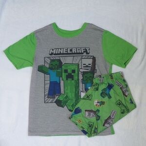 Minecraft Kids Pajama Set - Green and Gray